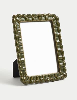 

M&S Collection Ceramic Bobble Photo Frame 5x7 inch - Green, Green