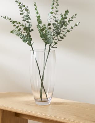 M&S Collection Large Poppy Vase - Clear, Clear