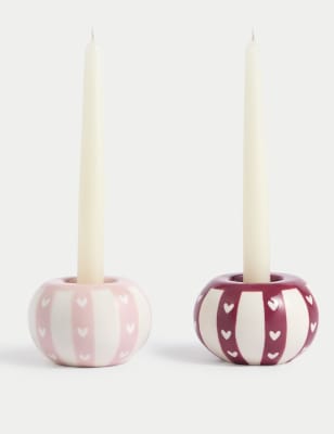 

M&S Collection Set of 2 Love Heart Candle Holders - Multi, Multi