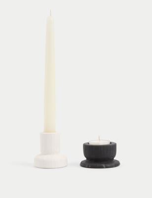 

M&S Collection Set of 2 Dinner Candle & Tealight Holders, Multi