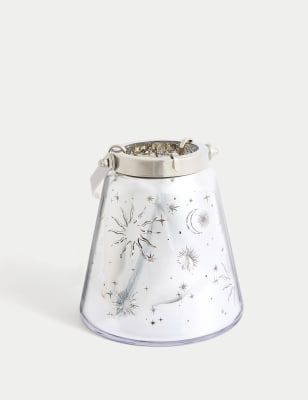 

M&S Collection Moon & Star Metal Lantern - Silver, Silver