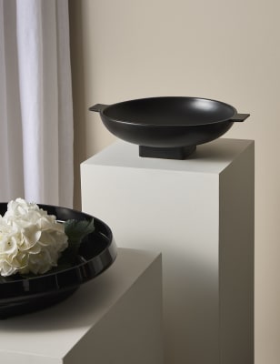 

M&S X Kelly Hoppen Low Bowl Vessel - Black, Black