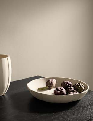 

M&S X Kelly Hoppen Wide Stripe Decorative Ceramic Centrepiece, White