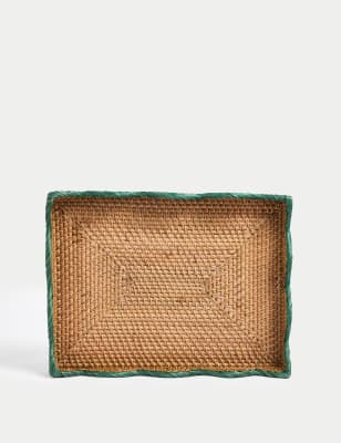 

M&S Collection Rattan Scallop Edge Tray, Natural