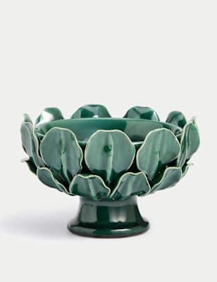 

M&S Collection Petal Ceramic Centrepiece, Green