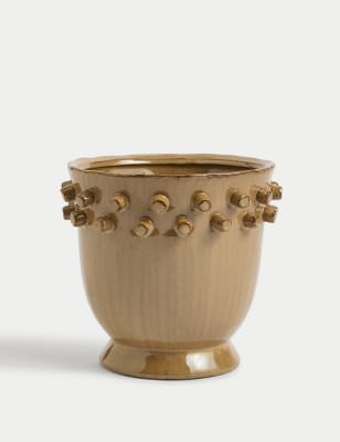 

M&S Collection Glazed Ceramic Planter - Neutral, Neutral