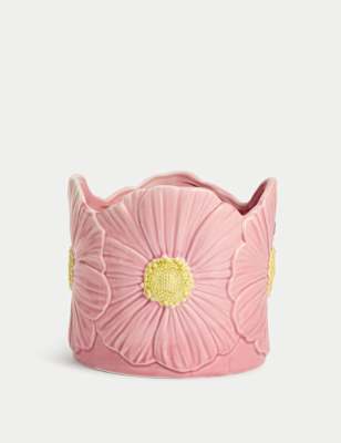 

M&S Collection Daisy Ceramic Planter - Light Pink, Light Pink