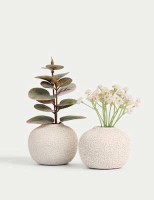 

Moss & Sweetpea Set of 2 Artificial Plants in Pots, Beige