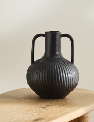 

M&S Collection Ridged Ceramic Jug - Black, Black