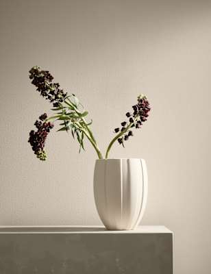 

M&S X Kelly Hoppen Wide Stripe Ceramic Vase, Neutral
