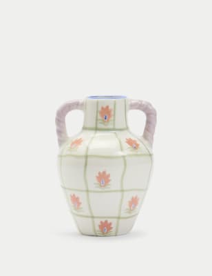 

M&S Collection Small Floral Glazed Ceramic Bottle Vase, Multi