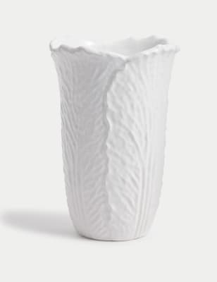 

M&S Collection Medium White Cabbage Ceramic Bouquet Vase, White