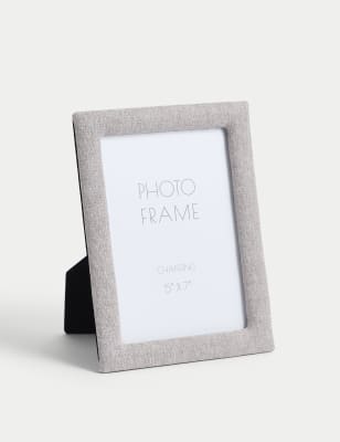 

M&S Collection Fabric Photo Frame 4x6 inch - Grey, Grey