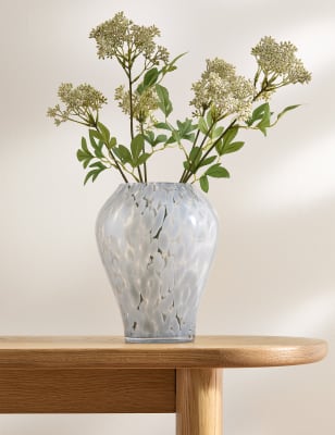 

M&S Collection Confetti Glass Bulb Vase - Medium Slate, Medium Slate