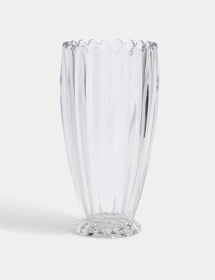 

M&S Collection Scallop Tapered Glass Vase, Clear