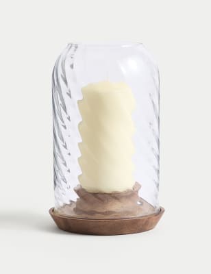 

M&S Collection Hurricane Candle Holder, Clear