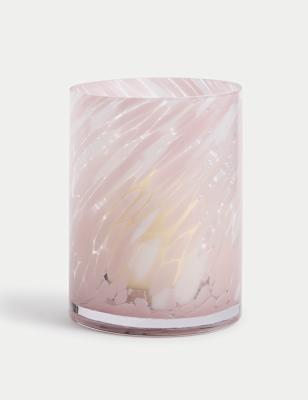 

M&S Collection Confetti Glass Hurricane Lamp, Multi