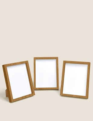 M&S Set of 3 Photo Frames 5x7 inch - Grey, White,Grey,Natural Mix,Black,Dark Brown Mix