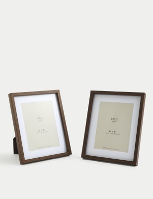 

M&S Collection Set of 2 Photo Frames 6x8 Inch - Dark Brown Mix, Dark Brown Mix