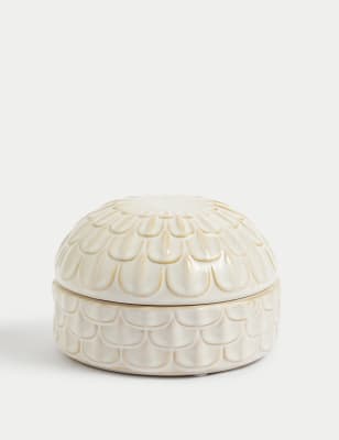 

M&S Collection Scallop Trinket Box - White, White