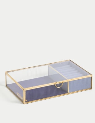 

M&S Collection Large Gold Jewellery Box - Navy, Navy