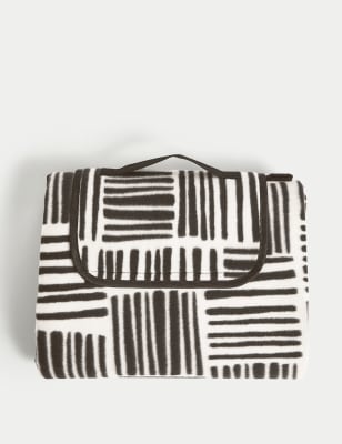 

M&S Collection Global Artisan Foldaway Picnic Blanket - Black Mix, Black Mix