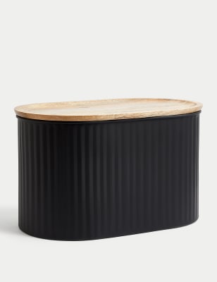 

M&S Collection Ribbed Bread Bin - Black, Black