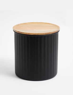 

M&S Collection Ribbed Biscuit Tin - Black, Black