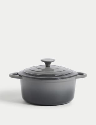 

M&S Collection Cast Iron Medium Casserole Dish - Grey, Grey