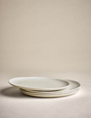 

M&S Collection Set of 4 Artisan Dinner Plates, White