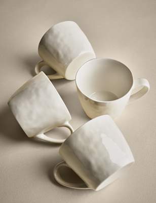 

M&S Collection Set of 4 Artisan Mugs, White