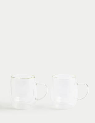 

M&S Collection Set of 2 Double Wall Mugs, No Colour