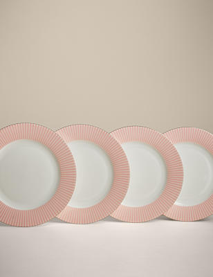 

M&S Collection Set of 4 Hampton Dinner Plates - Pink, Pink