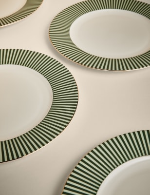 

M&S Collection Set of 4 Hampton Dinner Plates - Green, Green