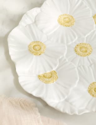 

M&S Collection Floral Serving Platter - White, White