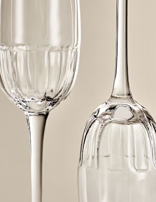 

M&S X Kelly Hoppen Set of 4 Textured Champagne Flutes, No Colour