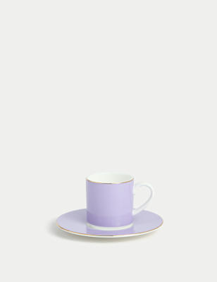 

M&S Collection Bone China Espresso Cup & Saucer, Lilac