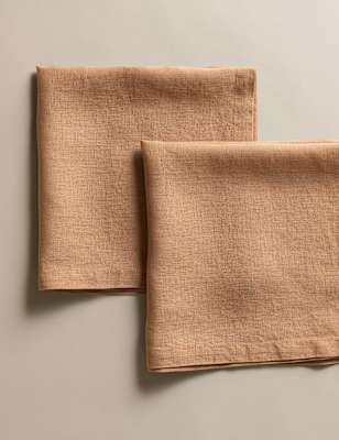 

M&S Collection Set of 2 Pure Linen Napkins, Soft Brown