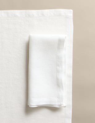 

M&S Collection Set of 2 Pure Linen Napkins, White