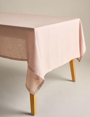 

M&S Collection Pure Linen Tablecloth, Soft Pink