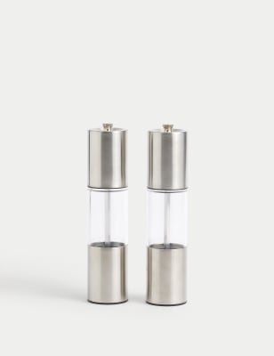 

M&S Collection Stainless Steel Salt & Pepper Mills, Silver