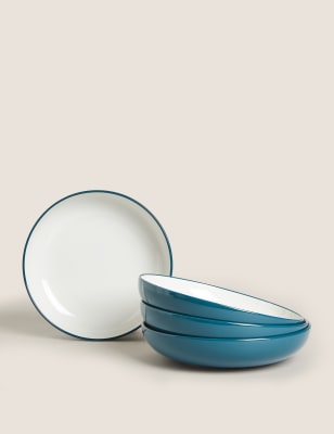 

M&S Collection Set of 4 Tribeca Pasta Bowls - Teal, Teal