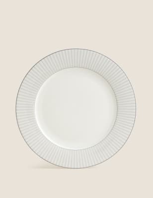 M&S Collection Hampton Stripe Dinner Plate - Green, Green