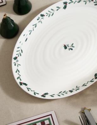 

M&S Collection Winter Berry Platter - Green, Green