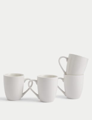 

M&S Collection Set of 4 Porcelain Mugs - White, White