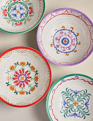 

M&S Collection Set of 4 Boho Picnic Cereal Bowls, Multi