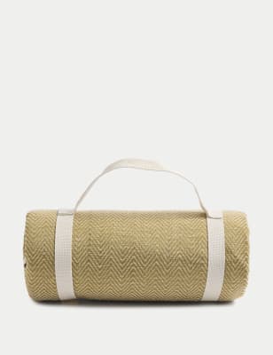 

M&S Collection Boho Herringbone Foldaway Picnic Blanket - Natural, Natural