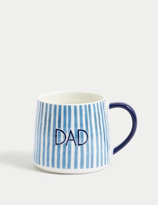 

M&S Collection Striped Dad Slogan Mug - Blue, Blue