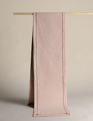 

M&S Collection Pure Cotton Embroidered Table Runner, Red Mix