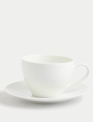 

M&S Collection Maxim Cappuccino Cup & Saucer - White, White